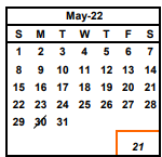 District School Academic Calendar for Warm Springs Elementary for May 2022