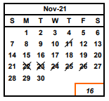 District School Academic Calendar for Irvington High for November 2021