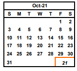 District School Academic Calendar for Forest Park Elementary for October 2021