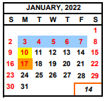 District School Academic Calendar for Tenaya Middle for January 2022