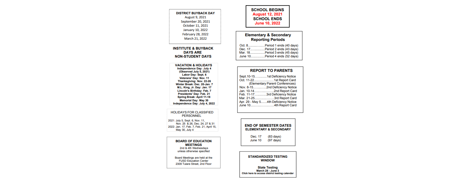 District School Academic Calendar Key for Sequoia Middle