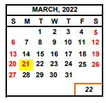 District School Academic Calendar for Centennial Elementary for March 2022