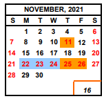 District School Academic Calendar for Mayfair Elementary for November 2021