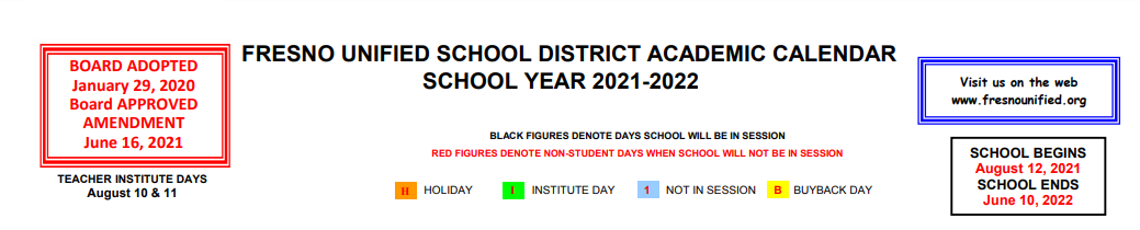 District School Academic Calendar for School Of Unlimited Learning