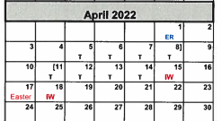 District School Academic Calendar for Friona High School for April 2022