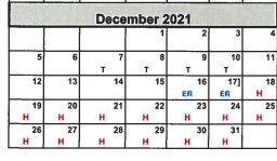 District School Academic Calendar for Friona High School for December 2021