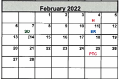 District School Academic Calendar for Friona Junior High for February 2022