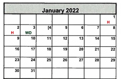 District School Academic Calendar for Friona Primary for January 2022