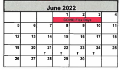 District School Academic Calendar for Friona Primary for June 2022