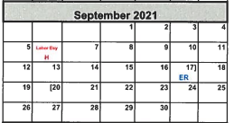 District School Academic Calendar for Friona High School for September 2021