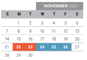 District School Academic Calendar for Griffin Middle School for November 2021