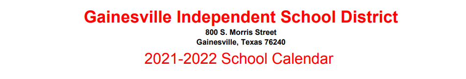 District School Academic Calendar for Gainesville J J A E P