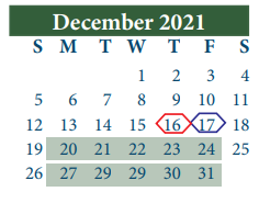 District School Academic Calendar for Pyburn Elementary for December 2021