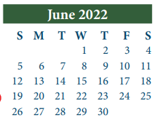 District School Academic Calendar for Jacinto City Elementary for June 2022