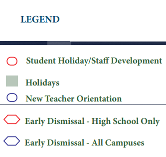 District School Academic Calendar Legend for Highpoint School East (daep)