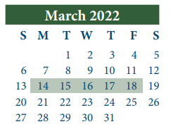 District School Academic Calendar for Pyburn Elementary for March 2022