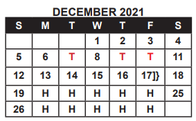 District School Academic Calendar for Alamo Elementary for December 2021