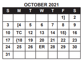 District School Academic Calendar for Charles B Scott Elementary for October 2021