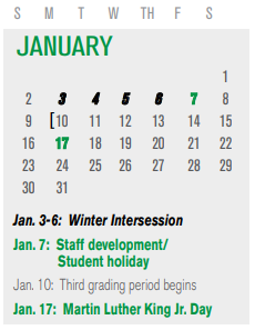 District School Academic Calendar for Sam Houston Middle for January 2022