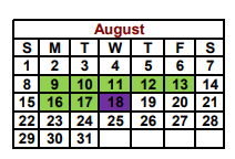 District School Academic Calendar for Garrison High School for August 2021