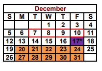 District School Academic Calendar for Nacogdoches County Daep Coop for December 2021