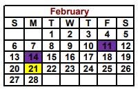 District School Academic Calendar for Nacogdoches County Daep Coop for February 2022