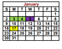 District School Academic Calendar for Garrison Middle for January 2022