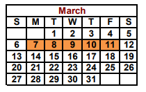 District School Academic Calendar for Nacogdoches County Daep Coop for March 2022