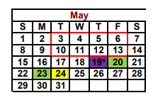 District School Academic Calendar for Nacogdoches County Daep Coop for May 2022