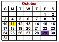 District School Academic Calendar for Nacogdoches County Daep Coop for October 2021