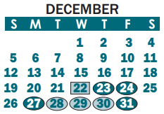District School Academic Calendar for Lingerfeldt Elementary for December 2021