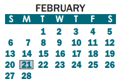 District School Academic Calendar for Pleasant Ridge Elementary for February 2022