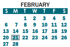 District School Academic Calendar for Southwest Middle for February 2022