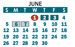 District School Academic Calendar for Lingerfeldt Elementary for June 2022
