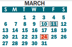 District School Academic Calendar for J B Page Elementary for March 2022