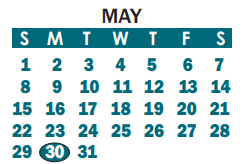 District School Academic Calendar for Southwest Middle for May 2022