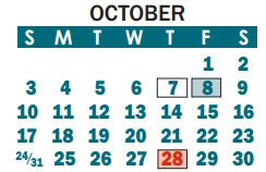 District School Academic Calendar for Robinson Elementary for October 2021