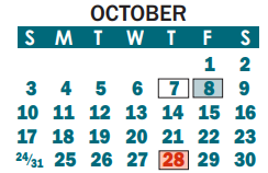 District School Academic Calendar for Holbrook Middle for October 2021