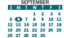 District School Academic Calendar for J B Page Elementary for September 2021