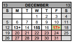 District School Academic Calendar for Gatesville Pri for December 2021