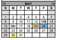District School Academic Calendar for Gatesville H S for May 2022