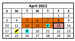 District School Academic Calendar for George West Elementary for April 2022