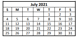 District School Academic Calendar for George West Elementary for July 2021