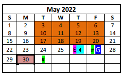 District School Academic Calendar for George West Elementary for May 2022