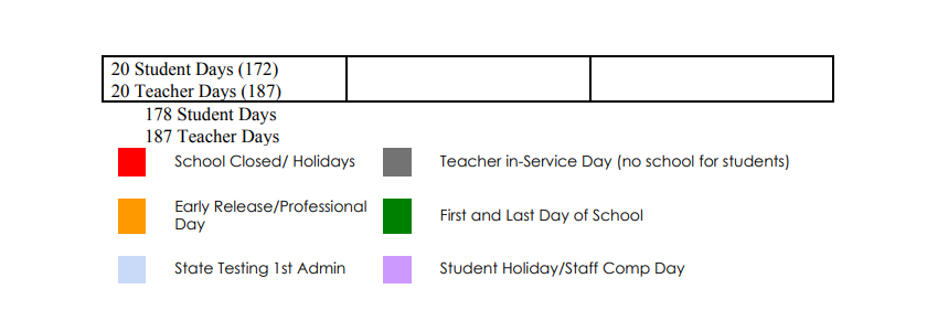 District School Academic Calendar Key for Pickett Elementary School