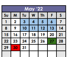 District School Academic Calendar for Georgetown High School for May 2022