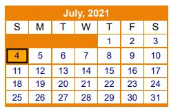 District School Academic Calendar for Gilmer High School for July 2021