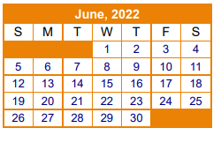 District School Academic Calendar for Gilmer High School for June 2022
