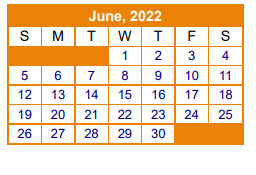 District School Academic Calendar for Gilmer Elementary for June 2022