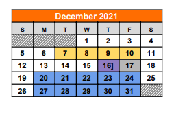 District School Academic Calendar for Gladewater High School for December 2021